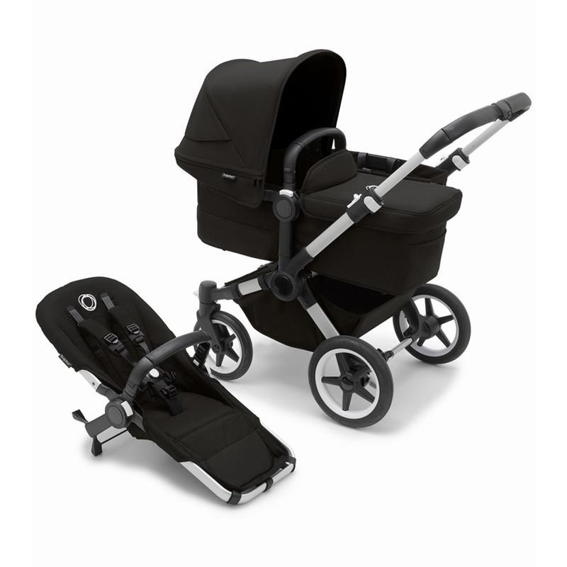 Donkey 5 Mono Complete Single-to-Double Stroller, Aluminum/Midnight Black
