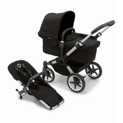 Donkey 5 Mono Complete Single-to-Double Stroller, Aluminum/Midnight Black